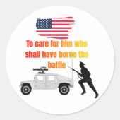 Sticker Rond American veterans (Devant)