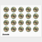 Sticker Rond American Winter Life (Feuille)