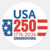 Sticker Rond America's 250th Birthday - Stars and Stripes (Devant)