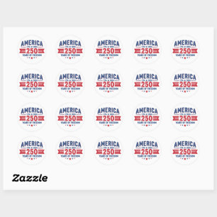 Sticker Rond Amérique 1776 2026 250 Ans de Liberté Patriotique
