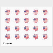 Sticker Rond Amérique 250 (Feuille)