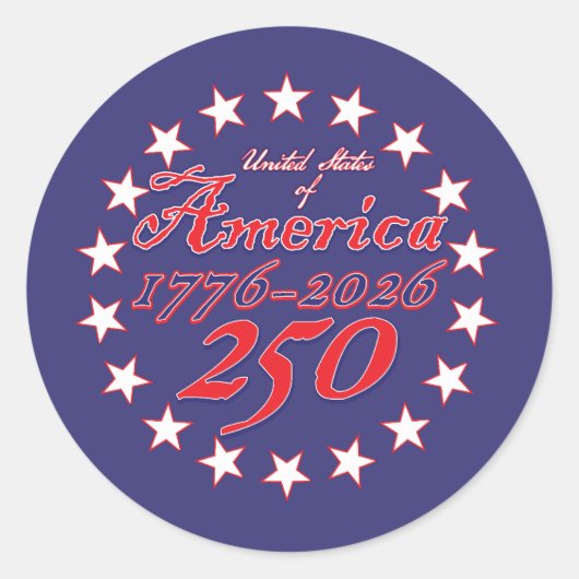 Sticker Rond Amérique 250 (Devant)