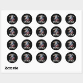Sticker Rond Amérique 250e anniversaire Eagle Us Drapeau Juille (Feuille)