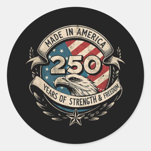 Sticker Rond Amérique 250e anniversaire Us Drapeau 250 ans Amér (Devant)