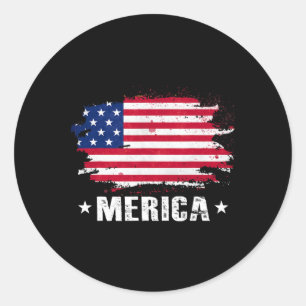Sticker Rond Amérique 4 juillet drapeau américain patriotique