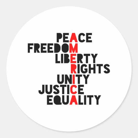 Sticker Rond Amérique anti-Trump Signification1 (Devant)