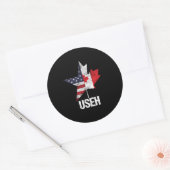 Sticker Rond Amérique Canada États-Unis Drapeau américain (Enveloppe)
