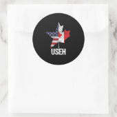 Sticker Rond Amérique Canada États-Unis Drapeau américain (Sac)