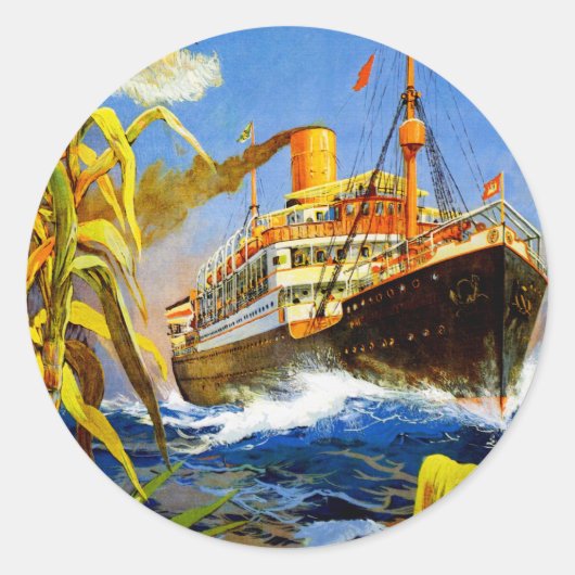 Sticker Rond Amérique de Hambourg en Amérique du Sud (Devant)