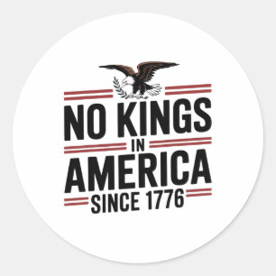 Sticker Rond Amérique Drapeau 4 Juillet Décor Aucun Rois En Amé