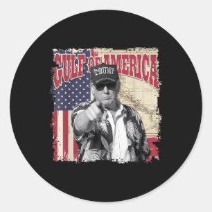 Sticker Rond Amérique du Golfe des États-Unis Salutation Trump