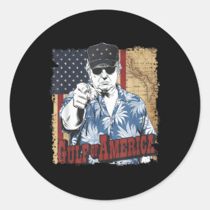Sticker Rond Amérique du Golfe des États-Unis Salutation Trump