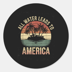 Sticker Rond Amérique du Golfe Humour Trump Patriotique 2025