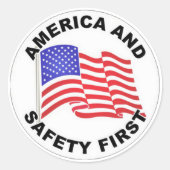 Sticker Rond Amérique et sécurité d'abord (Devant)