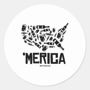 Sticker Rond Amérique - États-Unis d'alcool