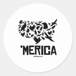 Sticker Rond Amérique - États-Unis de la liberté