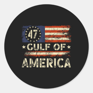 Sticker Rond Amérique Golfe Amérique Vintage Drapeau Golfe Mexi