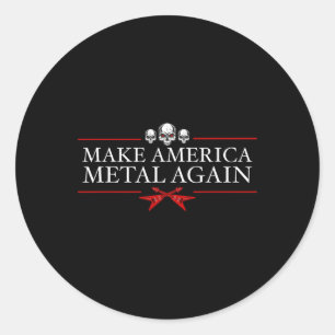 Sticker Rond Amérique Metal à nouveau Trump Rock musique forte