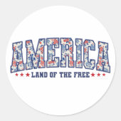 Sticker Rond "Amérique : Terre des Libres" (Devant)