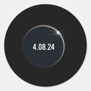 Sticker Rond Amérique Totalité 04 08 24 Total Éclipse Solaire 2