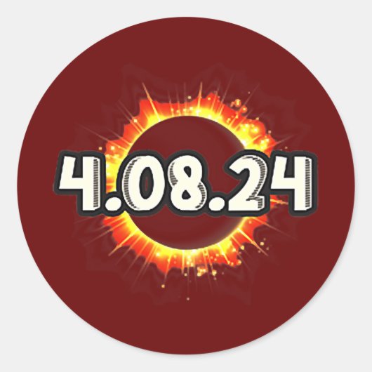 Sticker Rond Amérique Totalité Astronomie Total Éclipse Solaire (Devant)