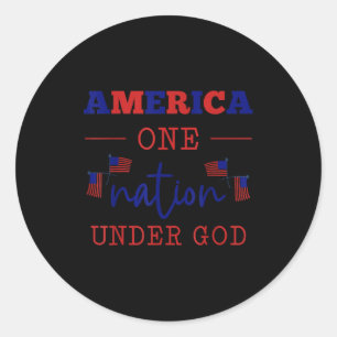 Sticker Rond Amérique Une Nation Sous Dieu