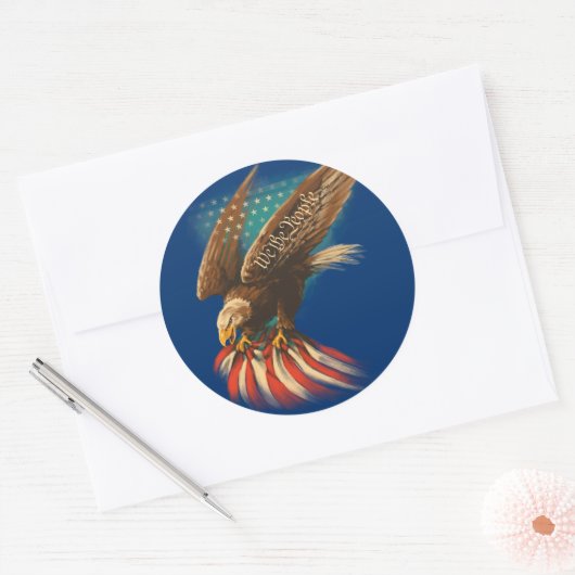 Sticker Rond Amérique vintage (Enveloppe)