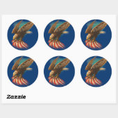 Sticker Rond Amérique vintage (Feuille)