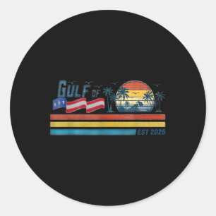 Sticker Rond Amérique vintage patriote drôle du golfe Ét 2025