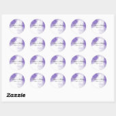 Sticker Rond Amethyst Purple Script Argent (Feuille)
