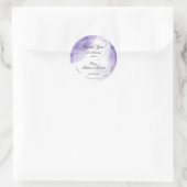 Sticker Rond Amethyst Purple Script Silver Personnalisé (Sac)