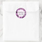 Sticker Rond Améthyste Cristal Purple Nature Mariage Merci (Sac)