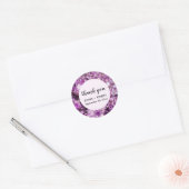 Sticker Rond Améthyste Cristal Purple Nature Mariage Merci (Enveloppe)