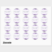 Sticker Rond Améthyste Prune Pourpre Moderne Mariage Chic (Feuille)