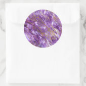 Sticker Rond Améthyste Quartz et texture or (Sac)