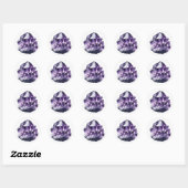 Sticker Rond Améthyste Violet Calmant Crystal Métaphysique (Feuille)