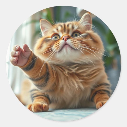Sticker Rond Amgi de chat (Devant)