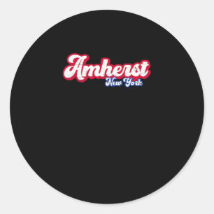 Sticker Rond Amherst New York Ny Rétro Script 716 Western New Y
