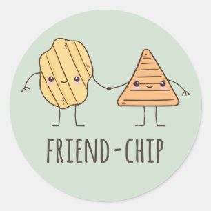 Sticker Rond Ami amusant chips