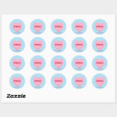 Sticker Rond Ami conversation bleu rose coeur Valentine's (Feuille)