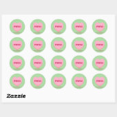 Sticker Rond Ami conversation rose verte coeur Valentine's (Feuille)