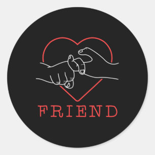 Sticker Rond Ami Cute Language Fierté Sourde Sensibilisation