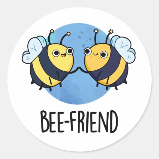 Sticker Rond Ami d'abeilles Funny Insect Bee Pun (Devant)