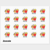 Sticker Rond Ami Friend Funny French Fries Pun (Feuille)