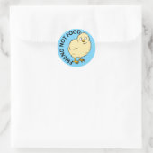 Sticker Rond Ami Pas Nourriture Vegan Poulet (Sac)