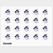 Sticker Rond Amical Ghost Pixel Art (Feuille)