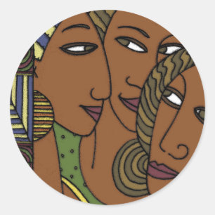 Sticker Rond Amies de soeur de femmes d'Afro-américain