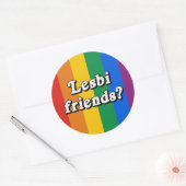 Sticker Rond Amies lesbiennes ? (Enveloppe)