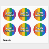 Sticker Rond Amies lesbiennes ? (Feuille)