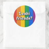 Sticker Rond Amies lesbiennes ? (Sac)